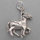 Sterling Silver Charm Pendant 3D MERRY-GO-ROUND CAROUSEL HORSE SC532