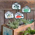 Colorful Metal Vegetable Patch GARDEN STAKES - Potato Beans Lettuce Carrots