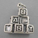 New Sterling Silver Charm Pendant 'BABY' ALPHABET BUILDING BLOCKS LP2841
