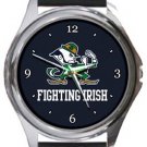 Cool Notre Dame Fighting Irish Round Metal Watch