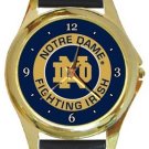 Notre Dame Fighting Irish Gold Metal Watch