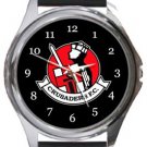 Crusaders Football Club Round Metal Watch