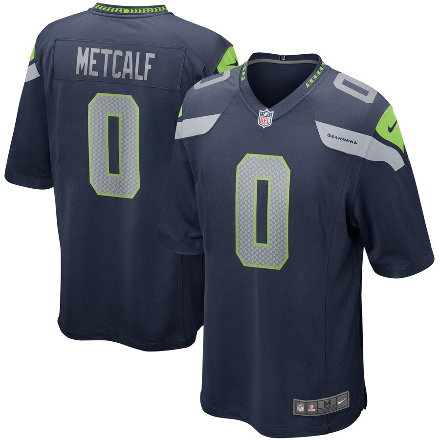 Seahawks Mens Dk Metcalf 0 Football Jersey Shirt Navy