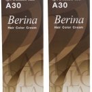 X2 A30 Berina Light Chocolate Permanent Hair Dye Milk Chocolate Color Brunette