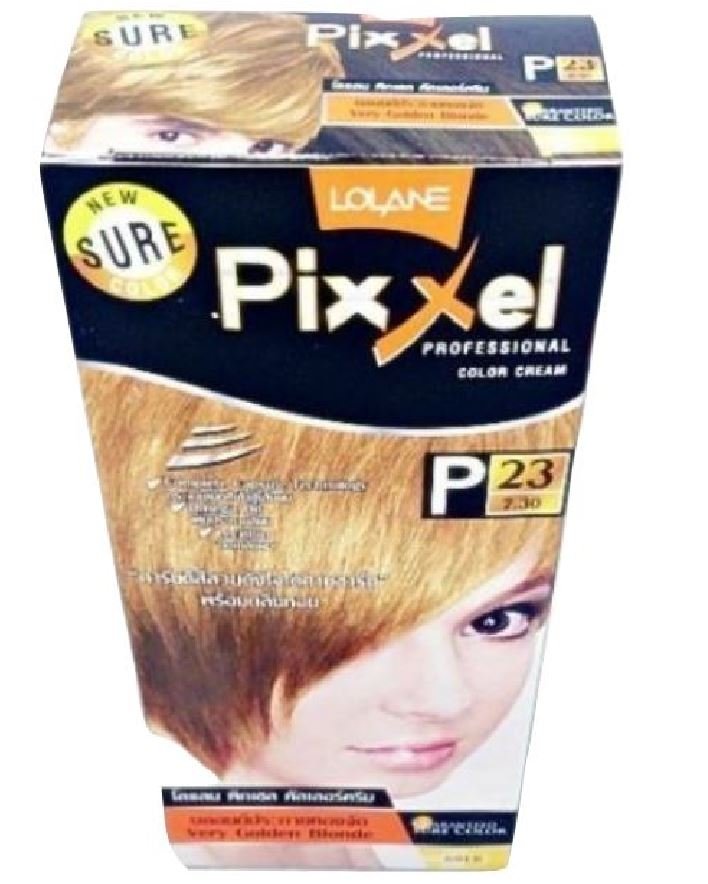 Golden Blonde Glam Permanent Hair Dye Lolane Pixxel P23 Vibrant Golden Orange