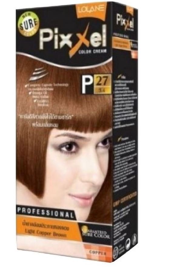 Light Copper Brown Permanent Hairdye Cream Lolane Pixxel P27 Auburn Brunette Emo
