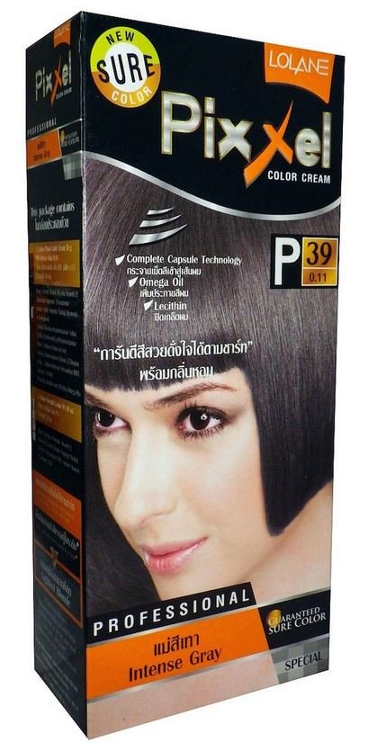 Intense Ash Gray Permanent Hair Dye Lolane Pixxel P39 Light Gray Silver Grey