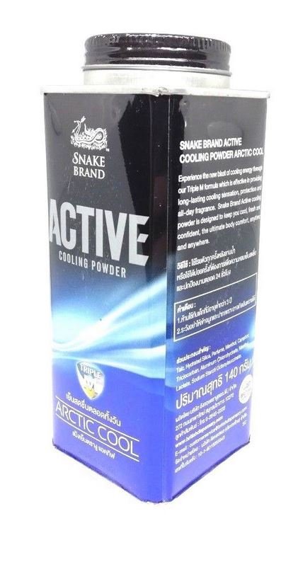 Snake Brand Artic Cool Talc Powder Itchy Skin Acne Remedy Natural Essential Oils