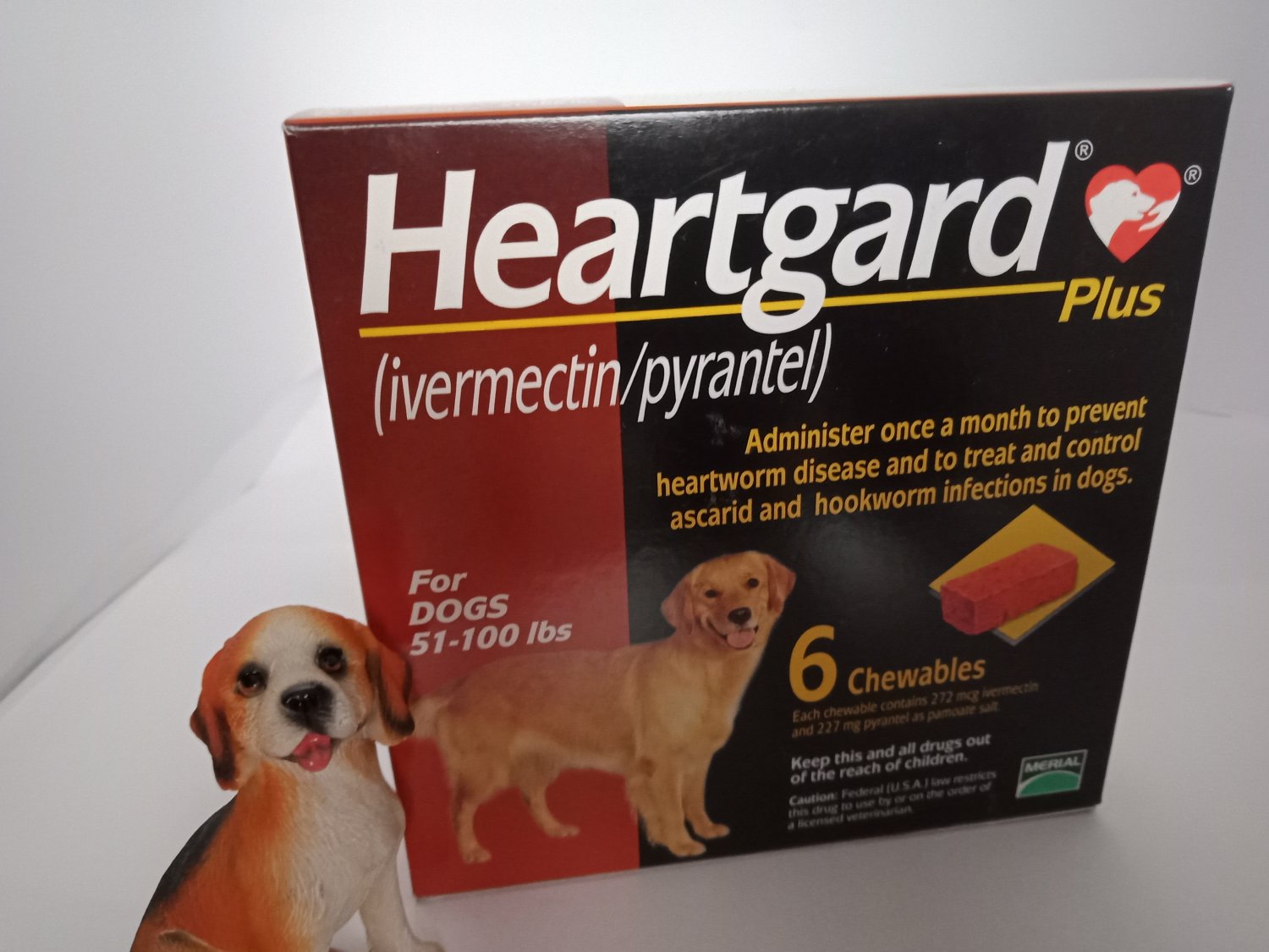 Heartgard Plus Large Dogs Dewormer Heartworm Roundworm Hookworm