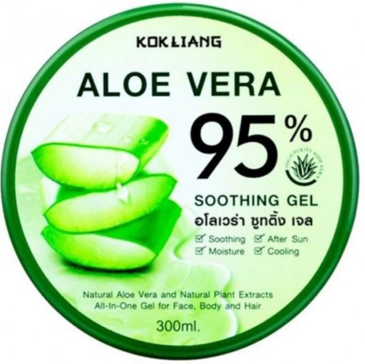 Kok Liang Aloe Vera Gel for Sunburn After Sun Heat Rash Dermatitis Vitamin A C E