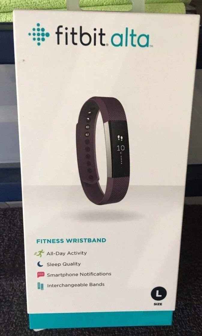 NEW! Genuine Fitbit Alta Activity & Sleep Tracker FB406PML (PLUM) Large "SEALED"