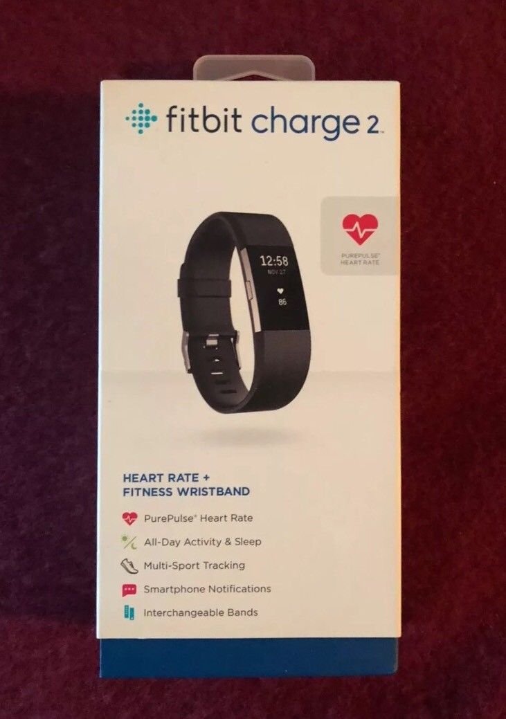Open Box Fitbit Charge 2 Wristband Activity Tracker Smart Watch Small Black Band