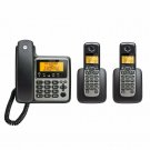 Motorola DECT 6.0 Corded Base Phone with 2 Cordless Handsets and Answering Sy...