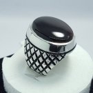 Natural Dark Black Red Yemeni Aqeeq Ring Yamni Akik Ring 925 Sterling Silver Men's Handmade Ring