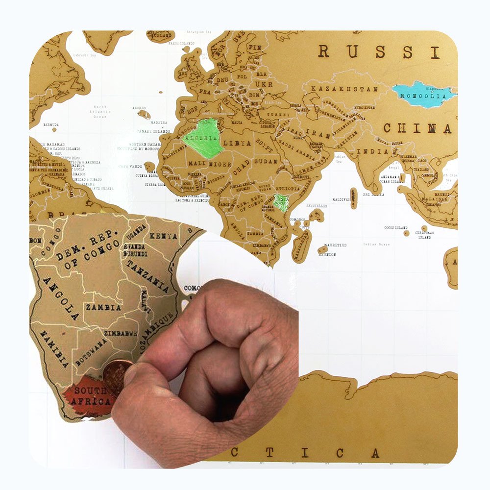 Mini Version Scratches World Tour Map Scratch Off Small Version