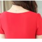 Women's Slim Short Sleeve V Neck Long Dress MIDI Dress