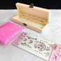 Children Hand-made DIY Wood Pencil Box Snow Mud Snowflake Clay