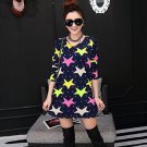 24 Colors Loose Large Size Printed Dress Medium Long Style Bottoming Shirt