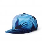 Bright Blue Colored Full 3D Printing Flat Brim Men Women Cheap Hip Hop Fashion Baseball Caps