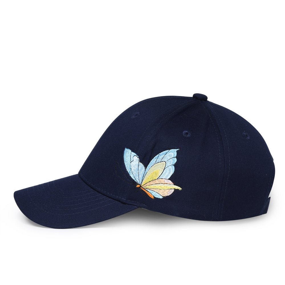 Cheap Baseball Caps for Sale Butterfly Embroidered Blue Snapback Cotton