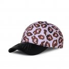 Men Women Sports Baseball Cap PU Leather Brim Leopard 3D Print Letter Embroidery Snapback Hat