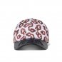 Men Women Sports Baseball Cap PU Leather Brim Leopard 3D Print Letter Embroidery Snapback Hat