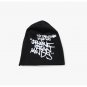 Men Women Black Skullies Beanies Letter Print Double Layer Soft Cotton Winter Caps Elastic Sport Hat