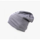 Men Women Skullies Beanies Dark Gray Letter Print Sport Hat Double Layer Soft Cotton Winter Caps