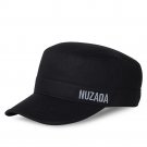 Fashion Flat Top Military Cap Black Cotton Letter Embroidered Baseball Caps Men Women Visor Hat