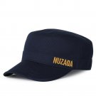 Fashion Flat Top Cap Dark Blue Sun Hat Letters Embroidered Cotton Men Women Military Baseball Caps