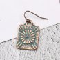 Retro Square Drop Earrings Alloy Vintage Antique Copper Women Earrings Ladies Fashion Accessories