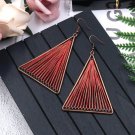 Unique Triangle Drop Earrings Red Art Thread Tassel Design Vintage Earrings Fashion Women Earrings
