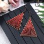 Unique Triangle Drop Earrings Red Art Thread Tassel Design Vintage Earrings Fashion Women Earrings