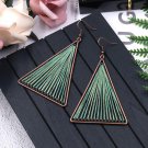 Fashion Women Earrings Unique Triangle Drop Earrings Green Art Thread Tassel Design Vintage Earrings