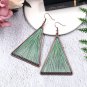 Fashion Women Earrings Unique Triangle Drop Earrings Green Art Thread Tassel Design Vintage Earrings