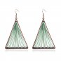 Fashion Women Earrings Unique Triangle Drop Earrings Green Art Thread Tassel Design Vintage Earrings