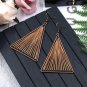 Fashion Vintage Earrings Unique Triangle Drop Earrings Khaki Art Thread Tassel Design Women Earrings