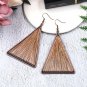 Fashion Vintage Earrings Unique Triangle Drop Earrings Khaki Art Thread Tassel Design Women Earrings