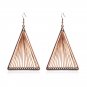 Fashion Vintage Earrings Unique Triangle Drop Earrings Khaki Art Thread Tassel Design Women Earrings