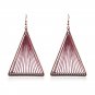 Vintage Drop Earrings Unique Triangle Fashion Earrings Purple Thread Tassel Design Women Earrings