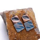 Alloy Square Drop Earrings Vintage Twist Design Copper Pendant Ethnic Earring for Women Jewelry