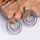 Vintage Circles Drop Earrings Charm Round Pendant Bohemian Earrings Punk Style Women Earrings