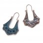 Vintage Big Drop Earrings Antique Blue Copper Dangle Earrings For Women Bohemian Jewelry