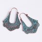 Vintage Big Drop Earrings Antique Blue Copper Dangle Earrings For Women Bohemian Jewelry