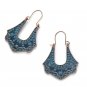 Vintage Big Drop Earrings Antique Blue Copper Dangle Earrings For Women Bohemian Jewelry
