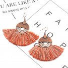 New Bohemian Vintage Drop Earrings Geometric Shaped Women Earrings Fashion Woolen Tassel Earrings