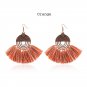 New Bohemian Vintage Drop Earrings Geometric Shaped Women Earrings Fashion Woolen Tassel Earrings