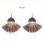 Brown Woolen Tassel Earrings Bohemian Vintage Drop Earrings Geometric Shaped Fashion Women Earrings