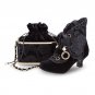 Women Lace Up Occasion Party Spool Heel Court Ankle Boots Shoe and Clutch Set
