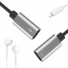 Dual For Lightning Charger Adapter Audio Charger Earphone Jack Cable For iPhone
